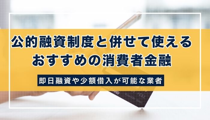 公的融資制度と併せて使えるおすすめの消費者金融5選