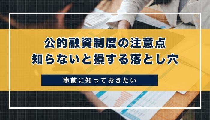 公的融資制度の注意点｜知らないと損する落とし穴