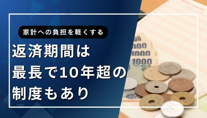 返済期間は最長で10年超の制度もあり